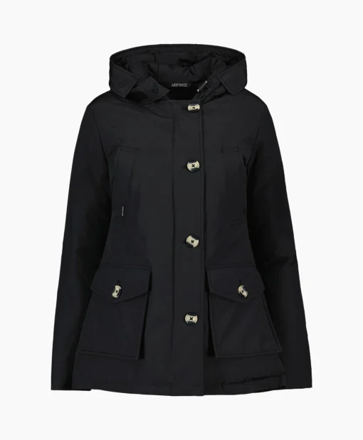 Airforce Gewatteerde Jas 4 Pocket Parka Zwart*Dames Jassen