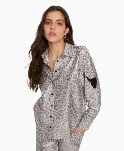 Alix The Label Blouse Knitted Leopard Zilver*Dames Blouses