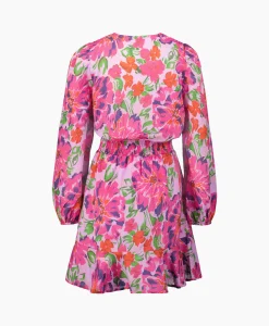 Alix The Label Jurk Ladies Woven Painted Flower Broderie Dress Print + 2 Kleurig*Dames Bruiloftskleding