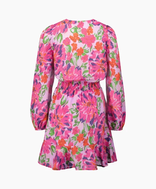 Alix The Label Jurk Ladies Woven Painted Flower Broderie Dress Print + 2 Kleurig*Dames Bruiloftskleding