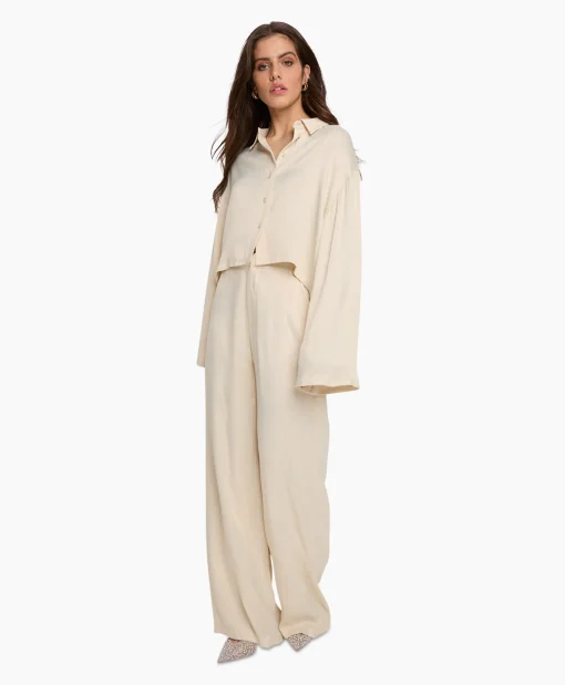 Alix The Label Pantalon Woven Satin Ecru*Dames Broeken