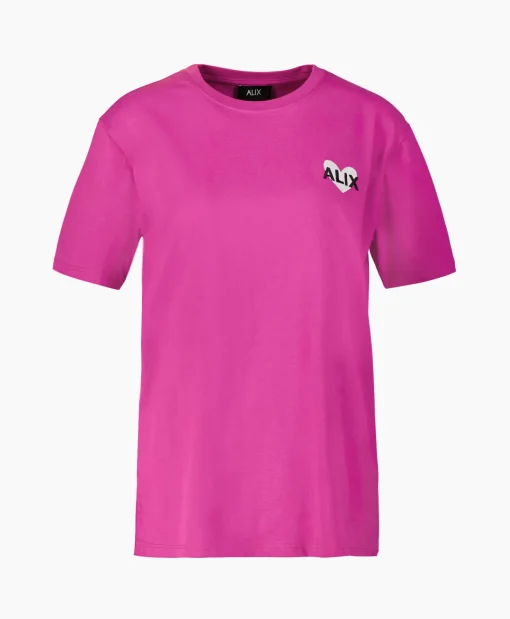 Alix The Label T-Shirt Korte Mouw Knitted Alix Heart Bordeaux*Dames T-Shirts & Tops