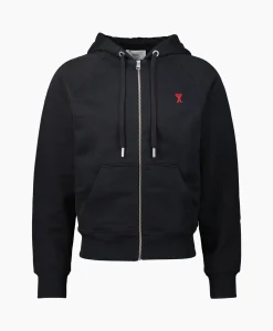 Ami Paris Hoodie Adc Zipped Zwart*Heren Truien