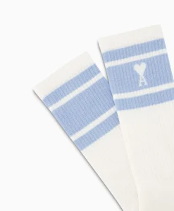 Ami Paris Sokken Adc Striped Blauw*Heren Sokken