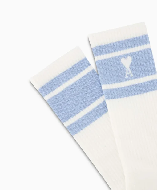 Ami Paris Sokken Adc Striped Blauw*Heren Sokken