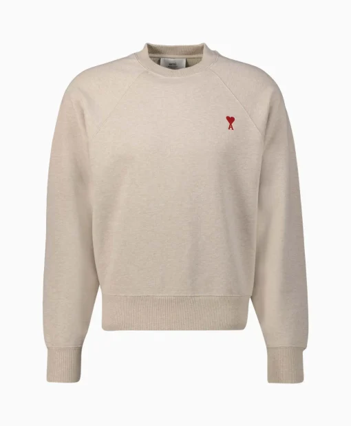 Ami Paris Sweater Ami De Coeur Ecru*Heren Truien