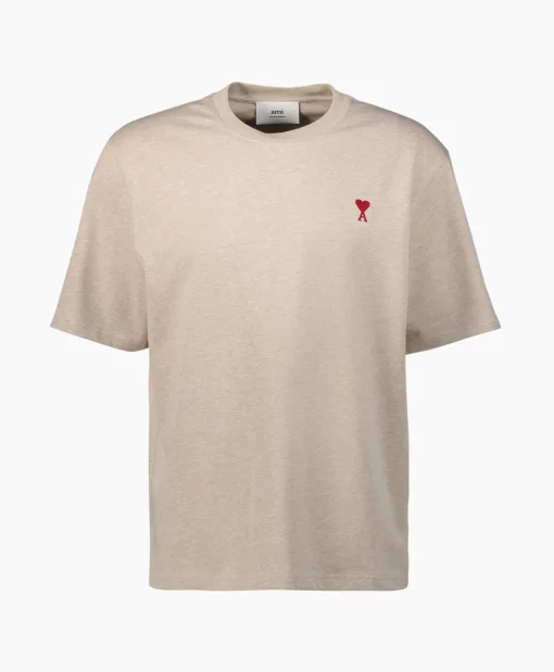 Ami Paris T-Shirt Korte Mouw Ami De Coeur Ecru*Heren T-Shirts