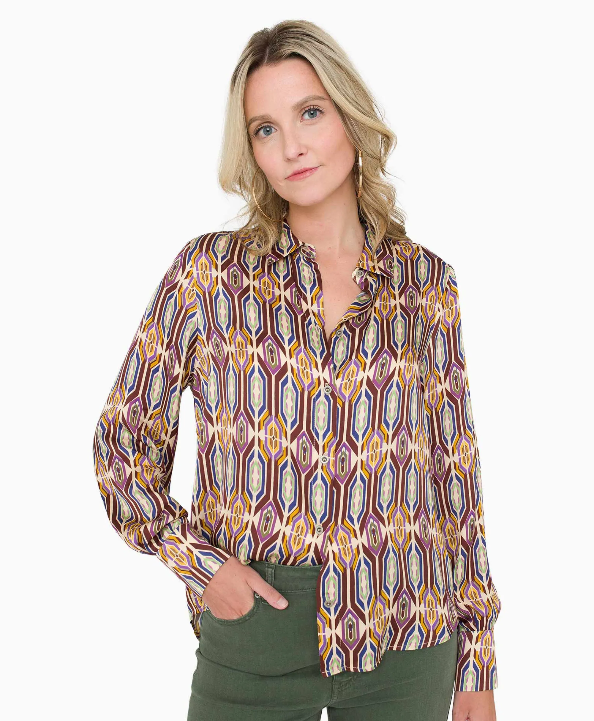 Anna Van Toor Blouse 32A05-03313 Beige*Dames Blouses