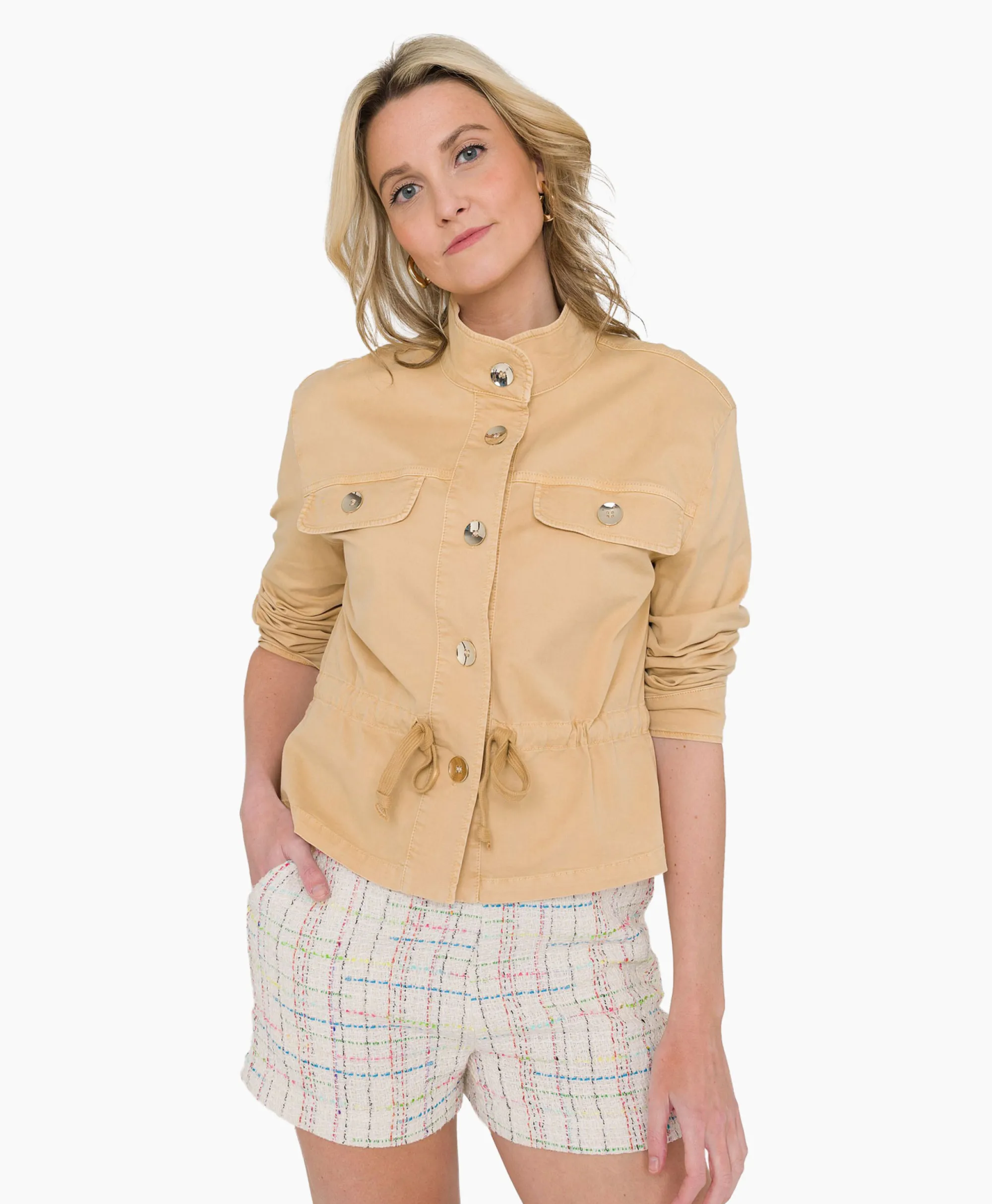 Anna Van Toor Gilet 32A01-02609 Zand*Dames Jassen