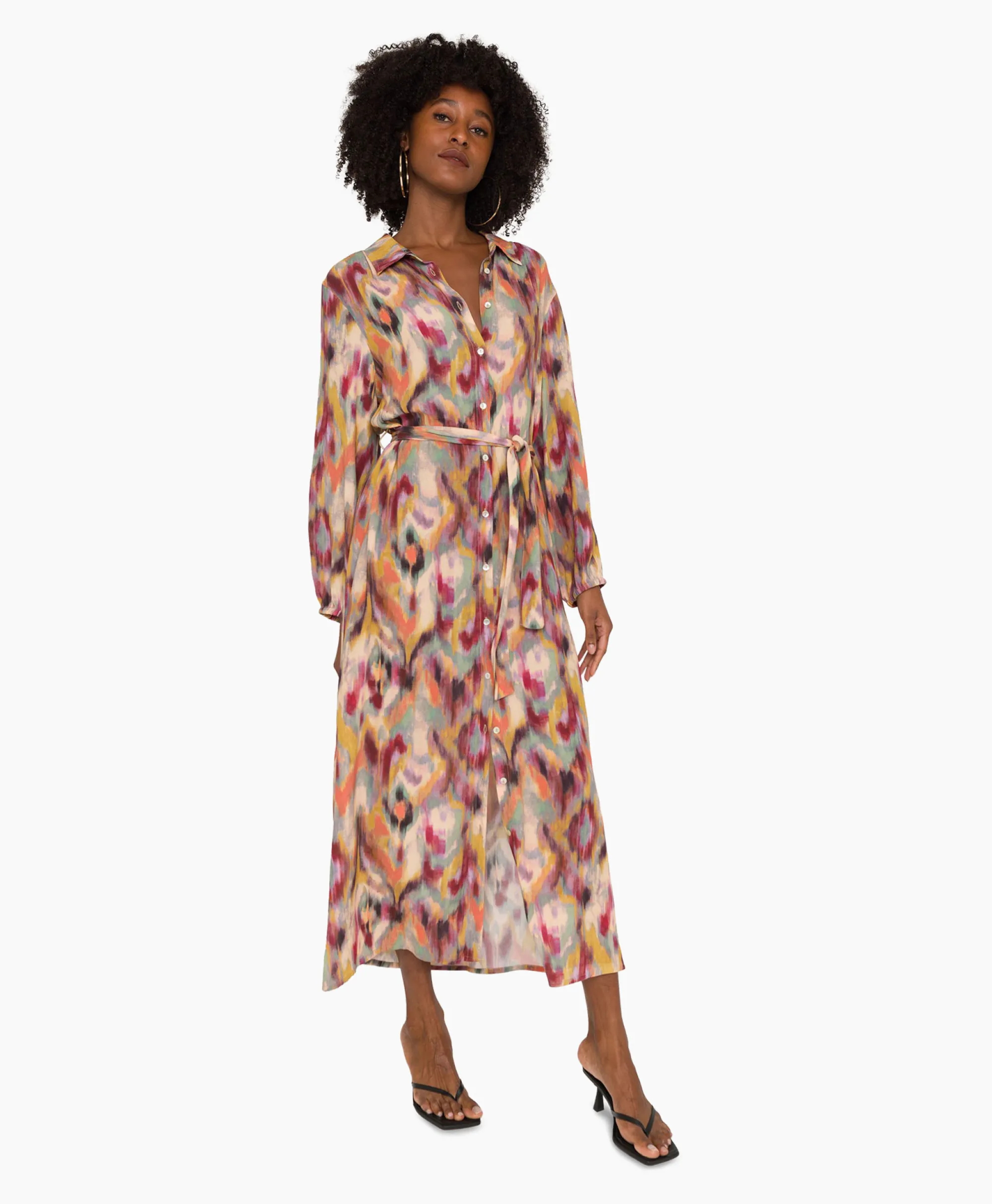 Anna Van Toor Jurk 26A06-03658 Zand*Dames Jurken