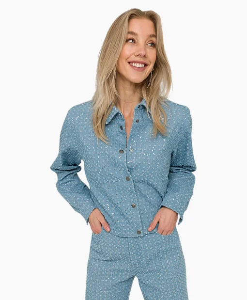 Anna Van Toor Spijkerjas 17A01-02612 Blauw*Dames Blouses