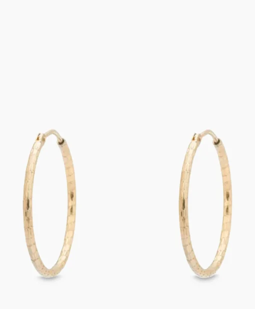 Anna+nina Oorbellen Hammered Plain Hoop Earrings Xl Silver G Goud*Dames Sieraden