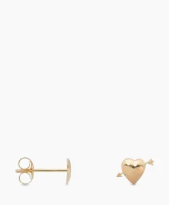 Anna+nina Oorbellen Single Cupid Stud Earring Silver Goldpla Goud*Dames Sieraden