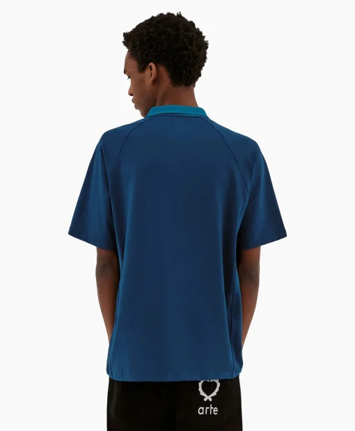 Arte Antwerp T-Shirt Korte Mouw Sport Fleece Arte Chest Contras Donker Blauw*Heren T-Shirts