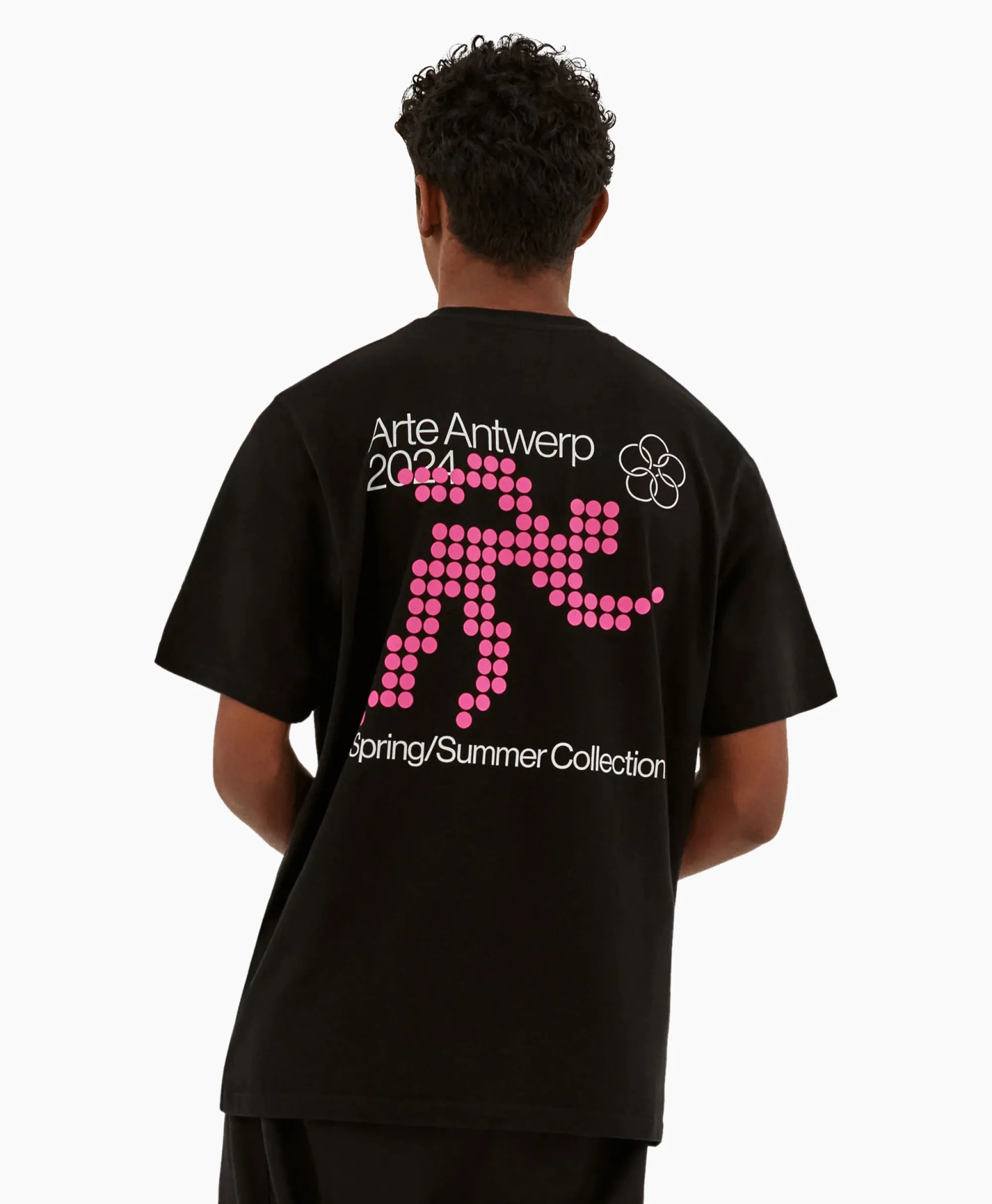 Arte Antwerp T-Shirt Korte Mouw Circle Runner Back Print Zwart*Heren T-Shirts