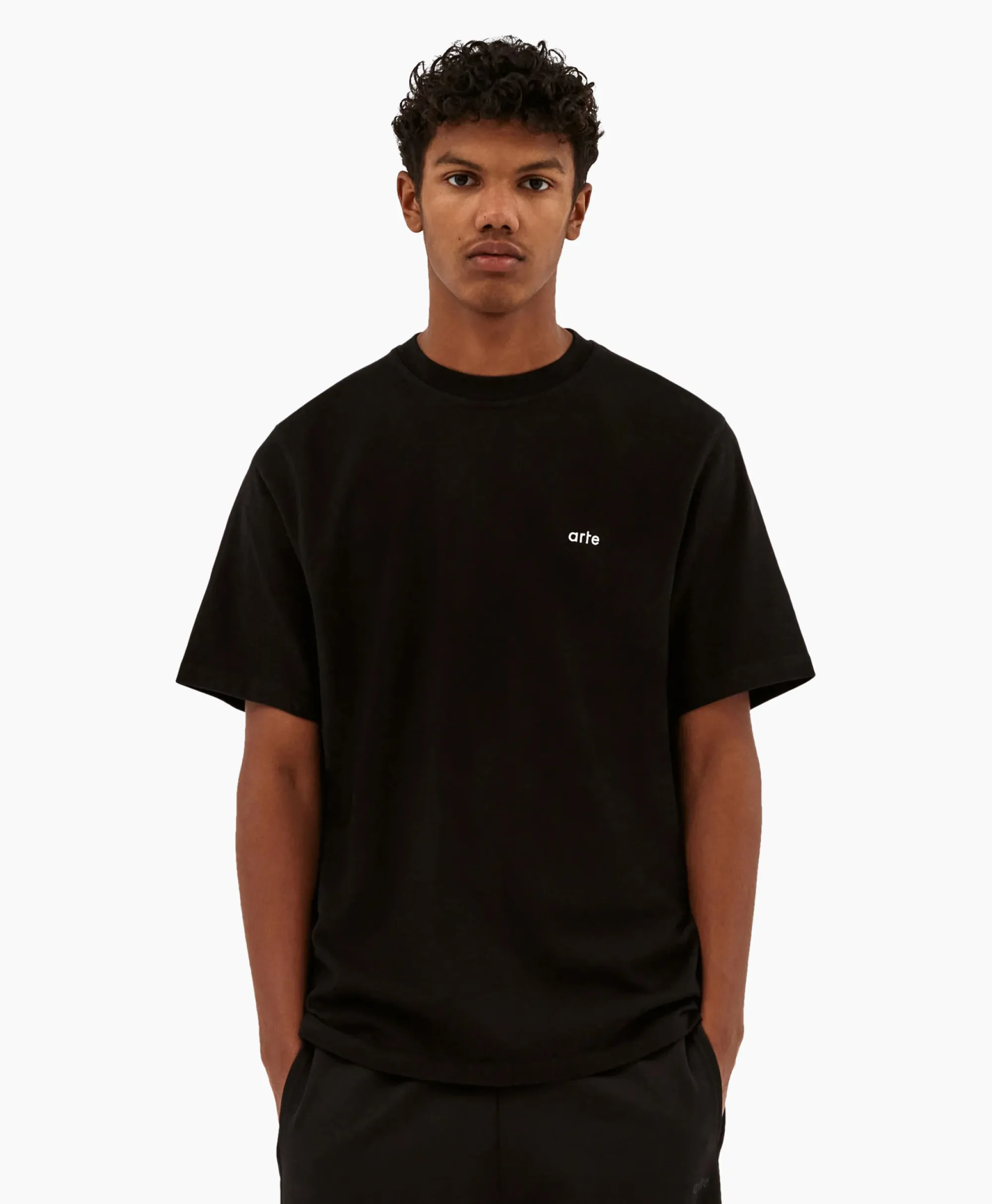 Arte Antwerp T-Shirt Korte Mouw Circle Runner Back Print Zwart*Heren T-Shirts