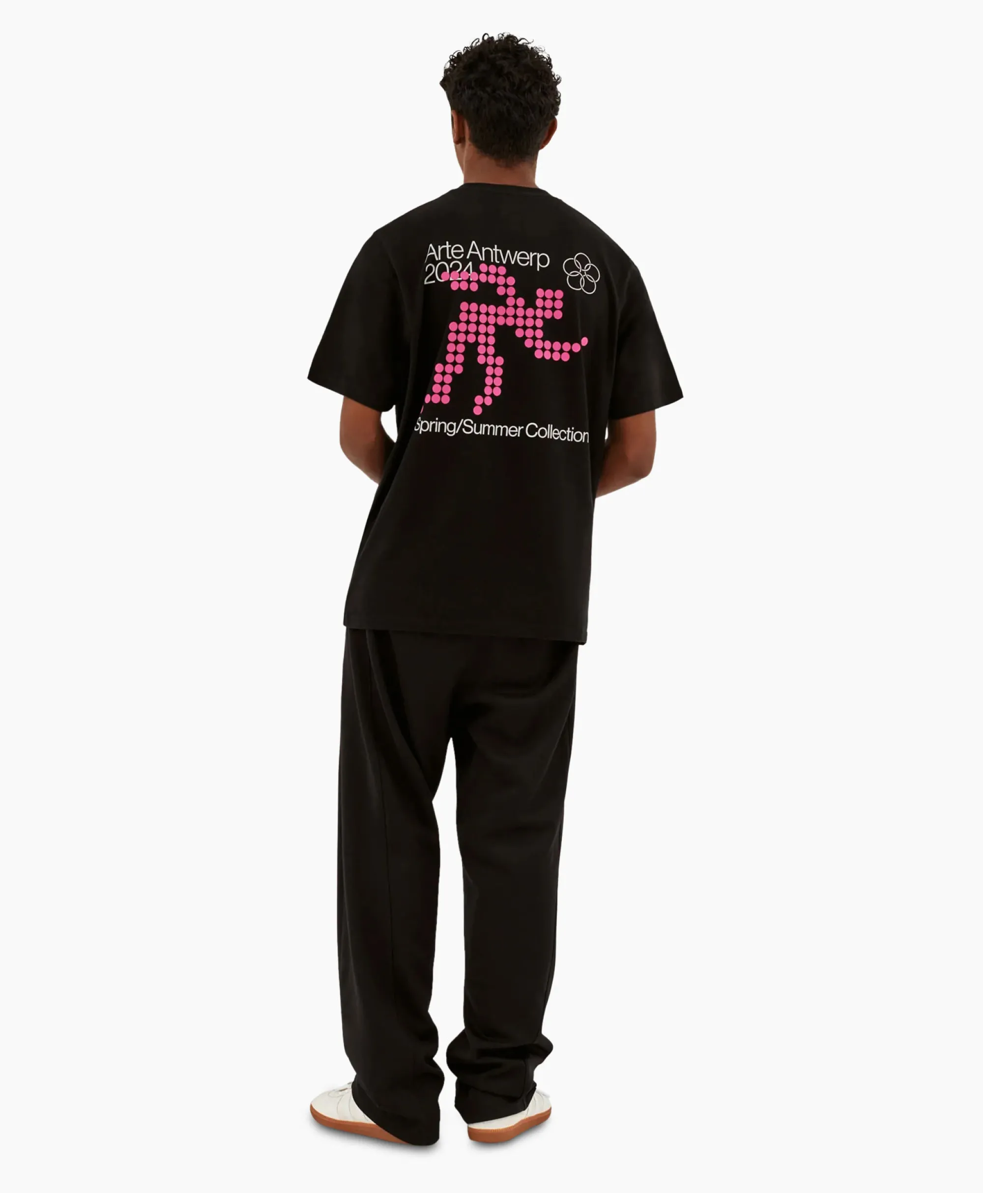 Arte Antwerp T-Shirt Korte Mouw Circle Runner Back Print Zwart*Heren T-Shirts