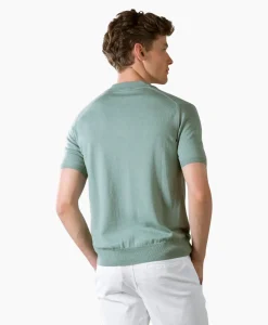 Aurelien Polo Buttonles Ribsl Groen*Heren Polo's
