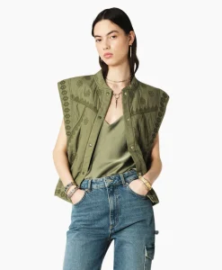 Ba&sh Ba&Sh Gilet Mina Khaki*Dames Gilets