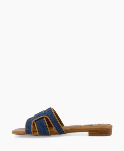 Bibi Lou Sandaal Zonder Hak Leather + Linnen Bruin*Dames Sandalen