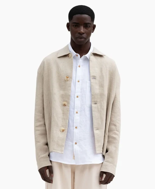 Bram's Fruit Bram's Fruit Overshirt Linen Beige*Heren Jassen