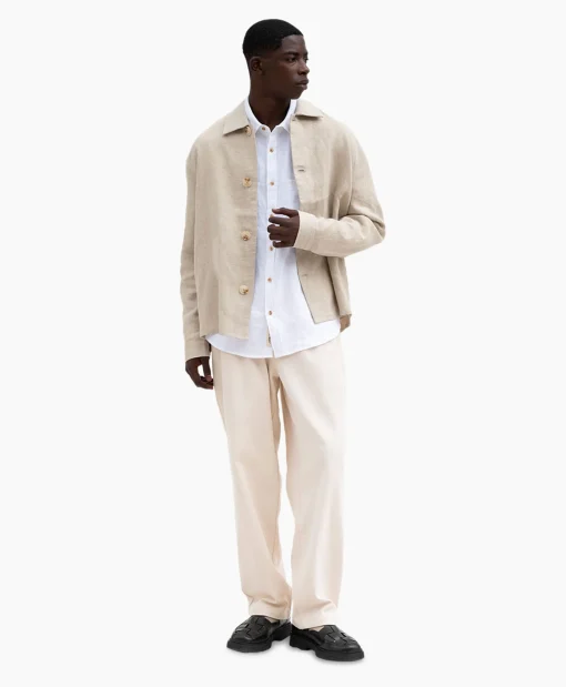 Bram's Fruit Bram's Fruit Overshirt Linen Beige*Heren Jassen