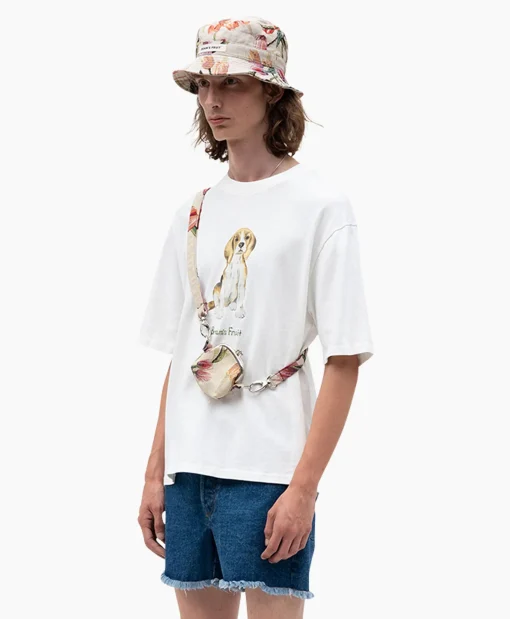 Bram's Fruit Bram's Fruit T-Shirt Korte Mouw Beagle Aquarel Wit*Heren T-Shirts