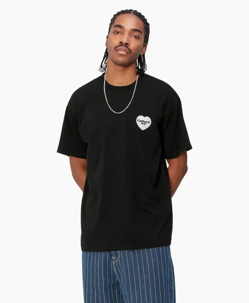 Carhartt Wip T-Shirt Korte Mouw S/S Heart Bandana Zwart*Heren T-Shirts