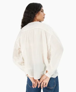 Chufy Blouse Bamboo Embroidered Blauw*Dames Blouses