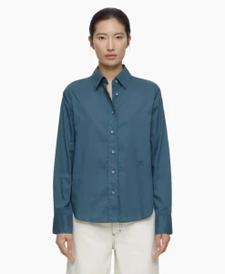 Closed Blouse Fitted Blauw*Dames Blouses