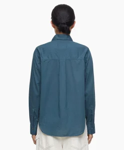 Closed Blouse Fitted Blauw*Dames Blouses