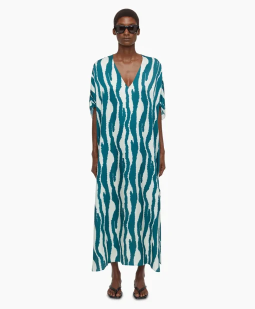 Closed Maxi Jurk Caftan Blauw*Dames Jurken