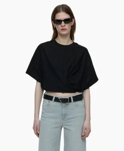 Closed T-Shirt Korte Mouw Wrap Zwart*Dames T-Shirts & Tops