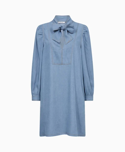 Co'couture Co'Couture Mini Jurk Titus Denim Bow Blauw*Dames Jurken