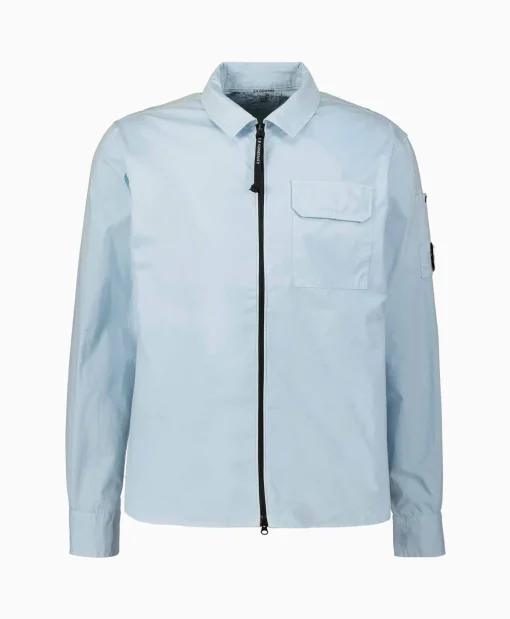 Cp Company Overshirt Gabardine Zipped Licht Blauw*Heren Jassen