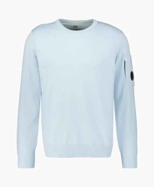Cp Company Pullover Cotton Crepe Knit Licht Blauw*Heren Truien