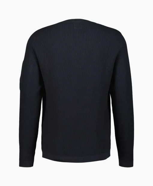 Cp Company Pullover Sea Island Lens Ribbed Knit Donker Blauw*Heren Truien