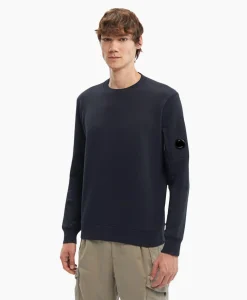 Cp Company Sweater Diagonal Raised Fleece Donker Blauw*Heren Truien
