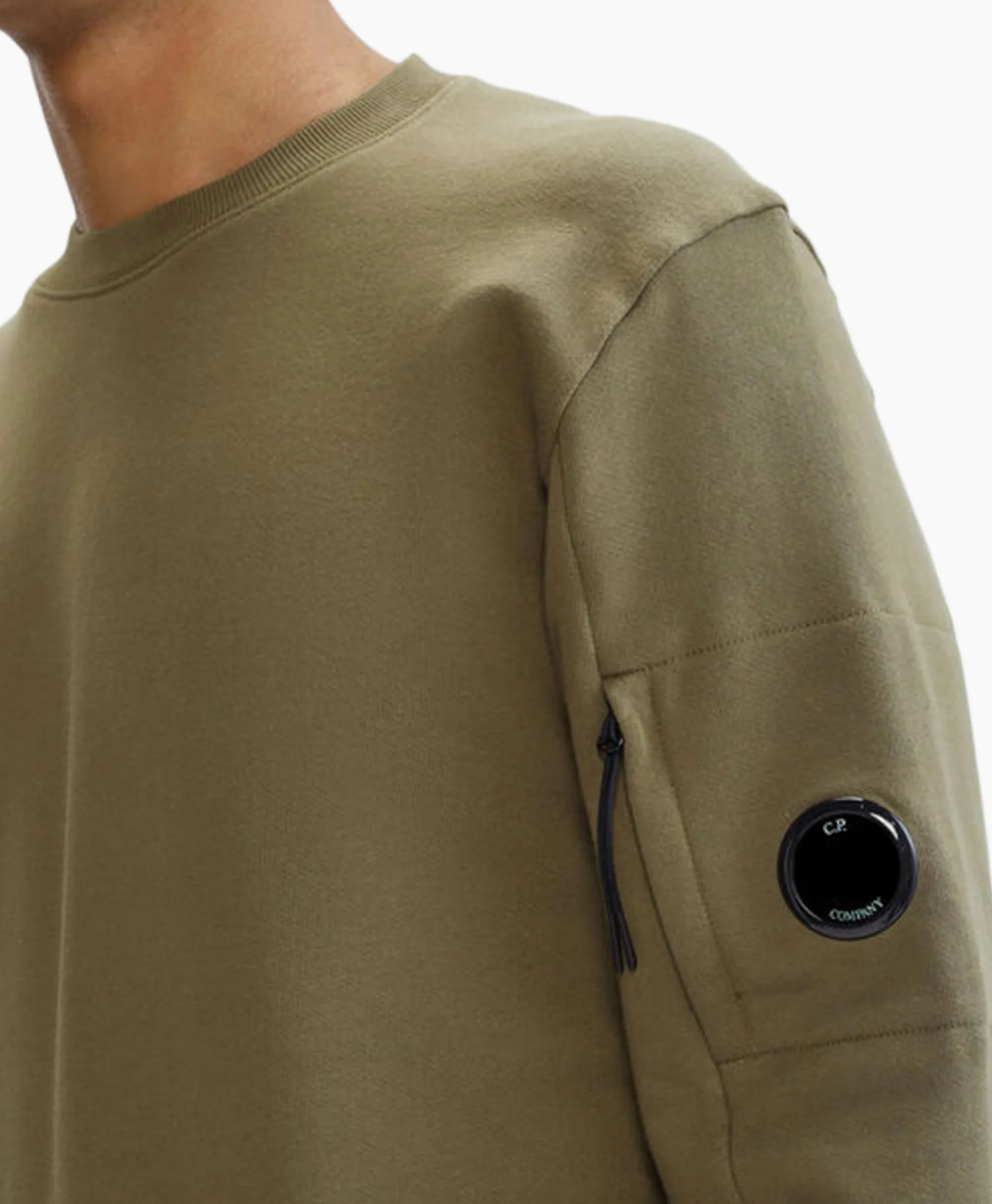 Cp Company Sweater Diagonal Raised Fleece Groen*Heren Truien