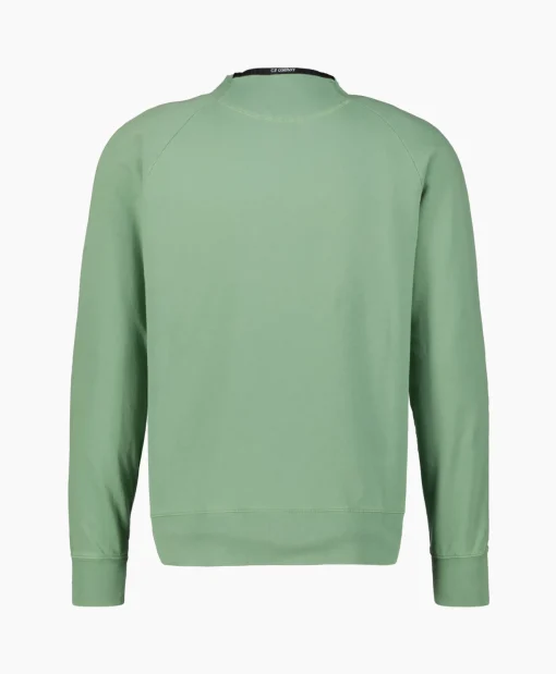 Cp Company Sweater Light Fleece Logo Groen*Heren Truien