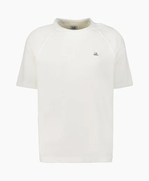 Cp Company Sweater Sponge Fleece Short Sleeved Wit*Heren Truien