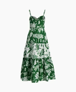 Farm Rio Midi Jurk Forest Soul Mix Groen*Dames Bruiloftskleding