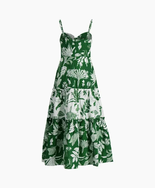 Farm Rio Midi Jurk Forest Soul Mix Groen*Dames Bruiloftskleding