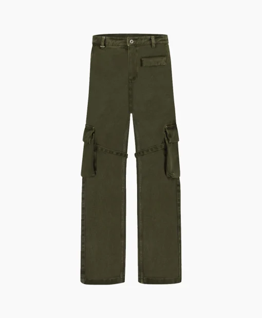 Flâneur Flaneur Cargobroek Phone Pocket Groen*Heren Broeken