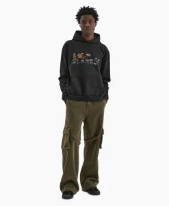 Flâneur Flaneur Hoodie Botanical Zwart*Heren Truien