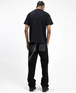 Flâneur Flaneur Jeans Carpenter Straight With Leather Patches Zwart*Heren Broeken