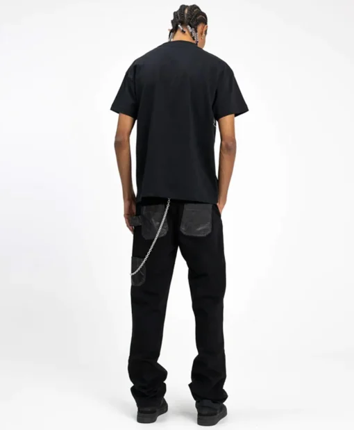 Flâneur Flaneur Jeans Carpenter Straight With Leather Patches Zwart*Heren Broeken