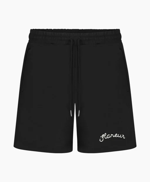 Flâneur Flaneur Korte Broek Signature Zwart*Heren Broeken