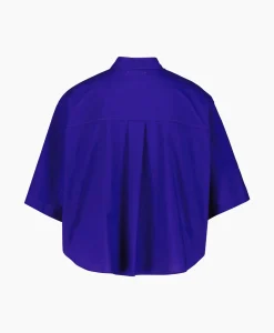 Forte_forte Blouse Bci Cotton Popeline Half Sleeves Paars*Dames Blouses