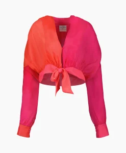 Forte_forte Blouse Crepon Silk Shaded Sash Pink*Dames Blouses
